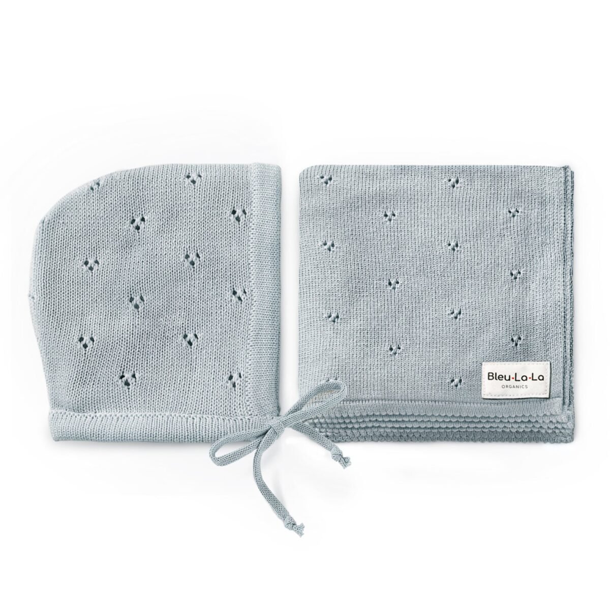 Organic pointelle swaddle blanket + hat gift set | cloudybébé baby product