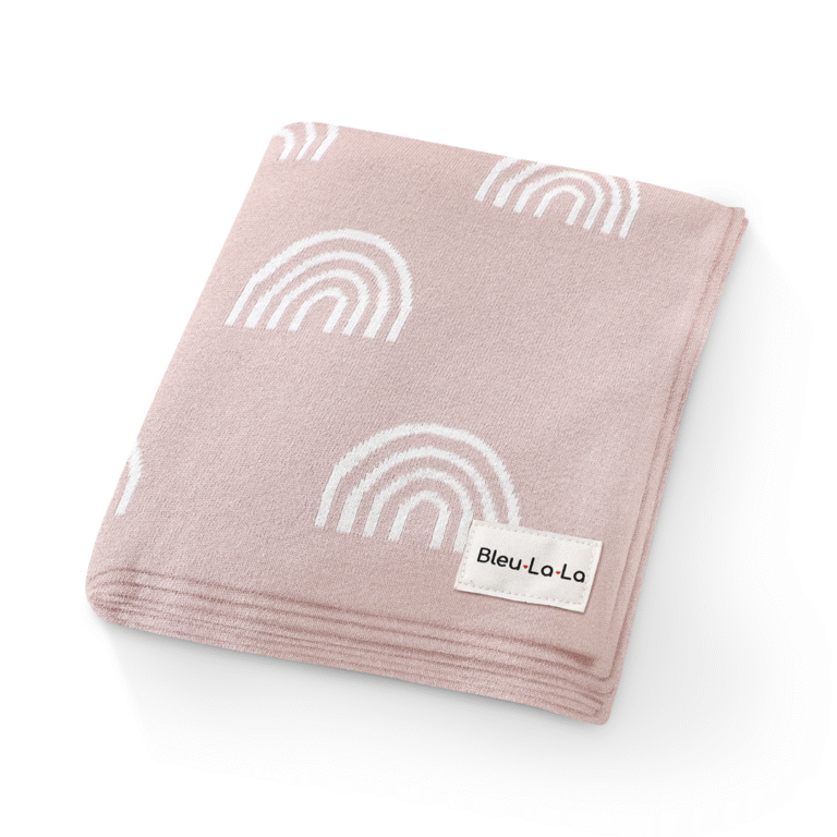 "Rainbow Knit Swaddle Blankets made from organic materials provide ultimate comfort for newborns. Soft, safe, and stylish essentials for soothing and swaddling needs."