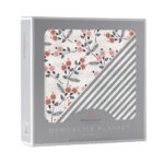 Dahlia Floral and Finley Stripe Bamboo Muslin Newcastle Blanket - Image 2