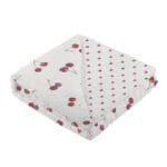 Two hearts blanket made from soft bamboo fabric, showcasing its cozy texture and elegant design.