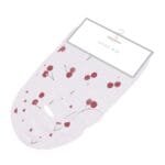 Sweetheart Cherry Hearts Snap Bib set in soft bamboo muslin fabric.