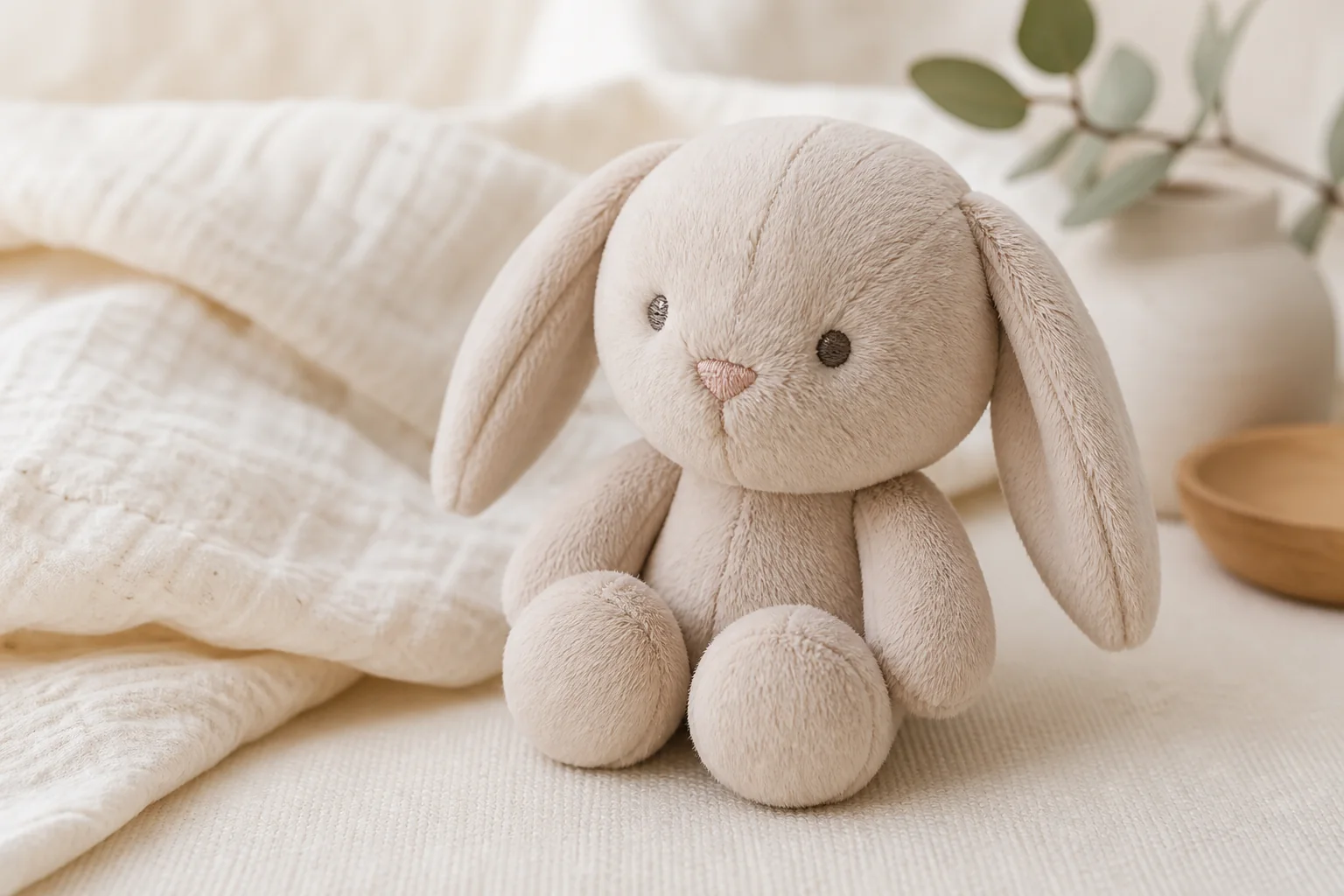 How To Choose A Plush Toy For A Newborn | Cloudybébé – Softness &Amp; Comfort For Your Little One Newborn-friendly plush rabbit with embroidered features and secure stitching