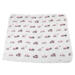 Pink Digger and White Bamboo Muslin Newcastle Blanket - Image 3