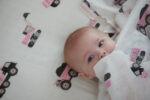 Pink Digger Bamboo Crib Sheet - Image 2