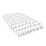 Grey Stripe Cotton Muslin Crib Sheet - Image 2