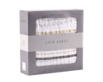 Grey Stripe Cotton Muslin Crib Sheet - Image 3