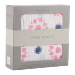 Primrose Indigo Cotton Muslin Crib Sheet - Image 3