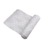 Black and White Polka Dot Bamboo Swaddle - Image 3