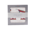 Vintage Steam Train Bamboo Crib Sheet