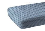 Blue and White Stripe Bamboo Crib Sheet - Image 2