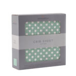 Jade Polka Dot Cotton Muslin Crib Sheet - Image 3