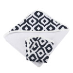 Moroccan Blue Hooded Towel and Washcloth Set - Image 2