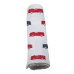 Blue and Red Fire Trucks Swaddle - Image 3