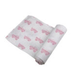 Pink Monster Trucks Bamboo Muslin Swaddle - Image 3