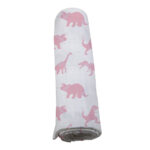 Pink Dinosaurs Bamboo Muslin Swaddle - Image 5