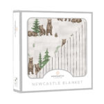 Wilderness Bear & Pencil Stripe Bamboo Newcastle Blanket - Image 2