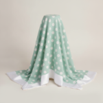 Jade Polka Dot Cotton Muslin Security Baby Blankie drape view