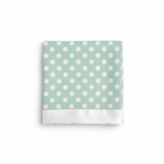 Jade Polka Dot Cotton Muslin Security Baby Blankie folded view