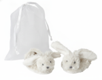 Ivory Rabbit Richie Slippers in organza bag by Happy Horse - Image 2