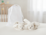 Ivory Rabbit Richie Slippers in organza bag by Happy Horse - Image 3