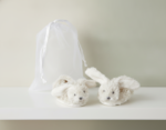 Ivory Rabbit Richie Slippers in organza bag by Happy Horse - Image 4