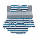 Blue and White Stripe Ruffle Bamboo Bloomer Headband Set