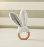 Bunny Wooden Teether (Grey) by Happy Horse lifestyle2 view