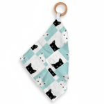 Peek-A-Boo Cats Bamboo Blankie Teether arranged view