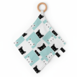 Peek-A-Boo Cats Bamboo Blankie Teether front view