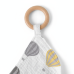 Hot Air Balloon & Pencil Stripe Bamboo Blankie Teether detail view