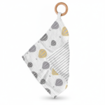 Hot Air Balloon & Pencil Stripe Bamboo Blankie Teether front view