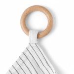 Pencil Stripe Bamboo Blankie Teether detail view
