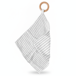 Pencil Stripe Bamboo Blankie Teether front view