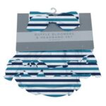 Blue and White Stripe Ruffle Bamboo Bloomer Headband Set - Image 5