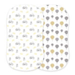Vintage Bicycles and Hot Air Balloon Bamboo Changing Pad Cover/Bassinet Sheet