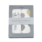 Vintage Bicycles and Hot Air Balloon Bamboo Changing Pad Cover/Bassinet Sheet - Image 2